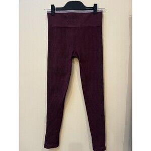 Vuori Helix Seamless Leggings Womens Size S Small Maroon Ribbed Yoga Studio